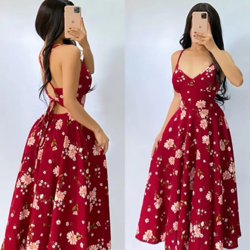FEYRE KEYA Maxi Dress Printed PADDED! Freesize up to Large - Crepe Fabric SUMMER DRESS KOREAN DRESS BEACH DRESS SUMMER OOTD