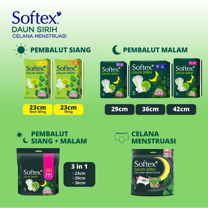 Product Introduction of Softex Celana Menstruasi Daun Sirih 2s - Pembalut Celana Sirih 15