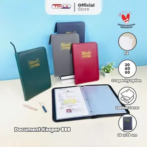 Topla Document Keeper 888 | Map Dokumen Folio A4 F4 Resleting Anti Air Isi 20/40/60 | Map Ijazah Plastik dengan Handle