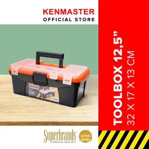 Kenmaster Tool Box Plastik 12,5 Inch / Tool box Plastik / Tempat Penyimpanan Perkakas / Tempat Penyimpanan Multifungsi - Kotak Perkakas - Kotak Serbaguna Kotak Peralatan - TOOL025