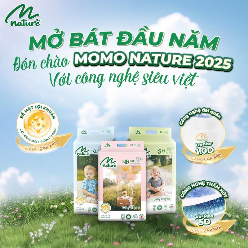 COMBO 2B  Bỉm dán  quần Momo nature m60 l54 xl50 xxl48 Cho Bé 
