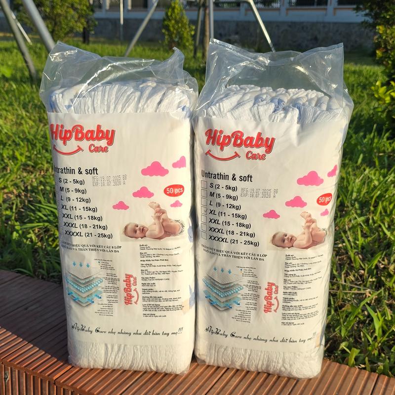 Combo 2 bịch 100 Tã bỉm Hip Baby Care loại đủ size cho bé yêu tã em bé
