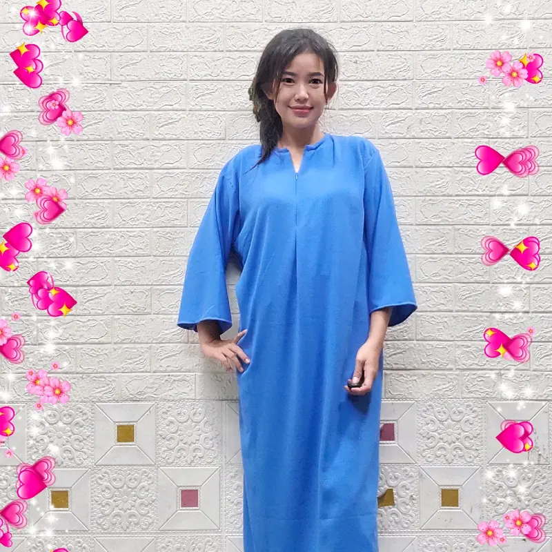 Gamis Daster Krinkle Airflow Lengan 3/4 Resleting Busui Wudu Friendly 4