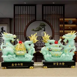 patung naga batu giok asli bahan premium kantong uang