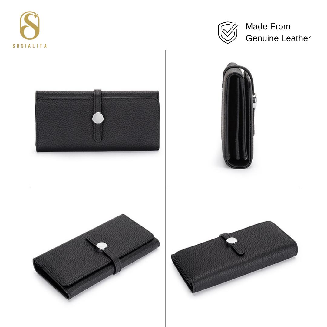 Sosialita Doogun Long Wallet Genuine Leather Dompet Kulit Asli Dompet Panjang Wanita Dompet HP