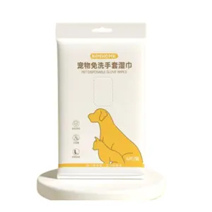 Sarung Tangan Mandi Hewan Tanpa Bilas/ Disposable Gloves Wipes Untuk Hewan Peliharaan