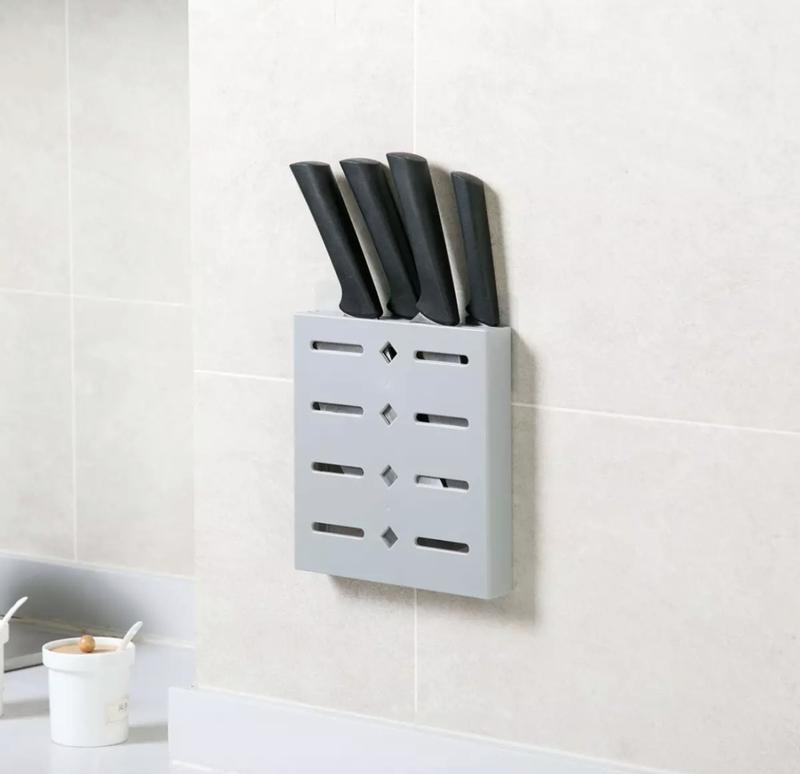 Product Introduction of [SG SELLER] Wall-Mounted Adhesive Drain Knife Rack Holder Storage Container Cutlery Organizer for Kitchen 8
