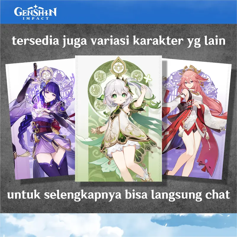 Koleksi Poster A3 Anime Game Genshin Impact A-1 3
