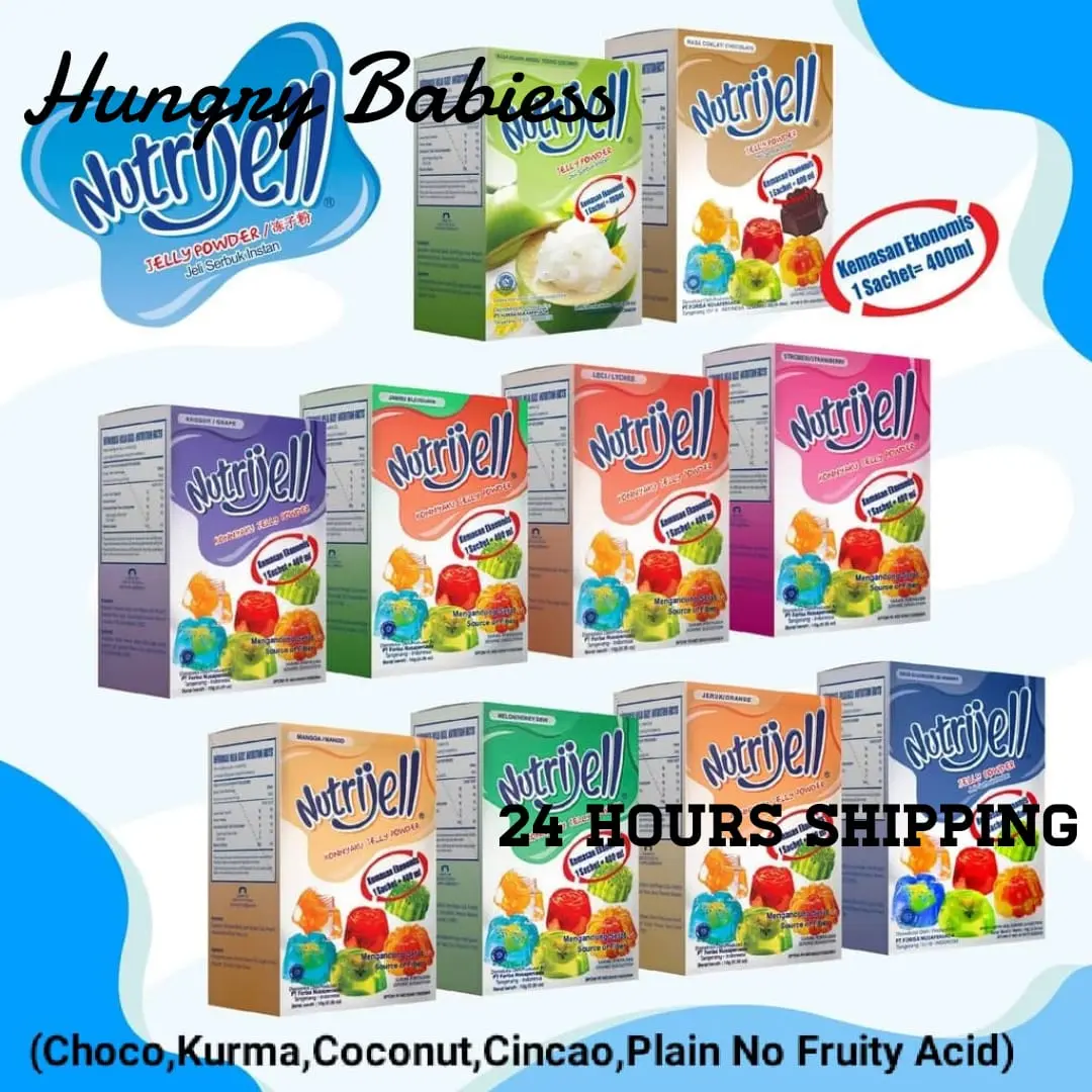 Nutrijell Jelly Powder Box 12 Sachets Halal (Multiple Flavour)