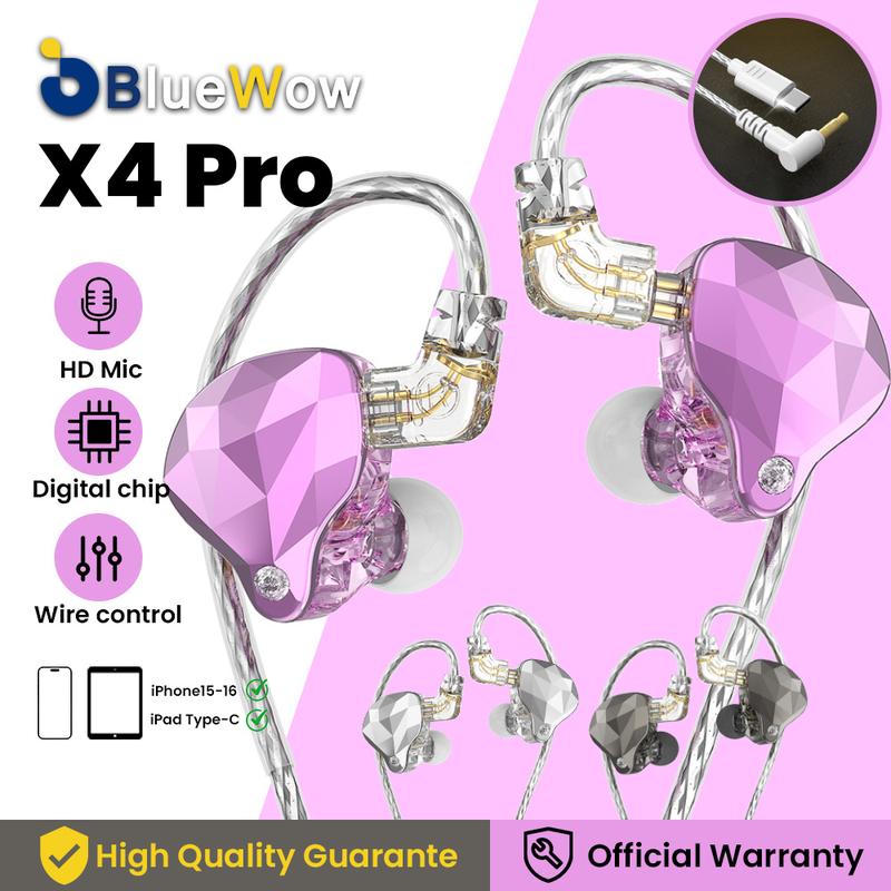  Tai Nghe Thể Thao Dòng Có Thể Điều Chỉnh BlueWow X4 Pro Quấn Phía Sau Tai Nghe Tai Nghe Trong Tai Có Dây Typec Thích Hợp Cho Điện Thoại Di Động Máy Tính Máy Tính Xách Tay Tai Nghe Màn Hình Có 3,5Mm 