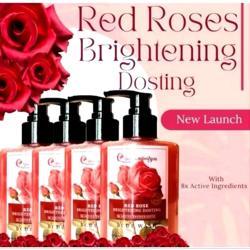 Yoniskincare Sabun Pencerah Lotion Brightening Red Rose Dosting 300ml BPOM - Soap Mandi Cair Perawatan Tubuh Membersihkan Mencerahkan Memutihkan Melembutkan