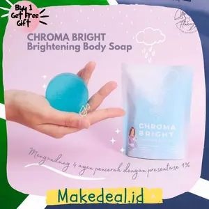 CHROMA BRIGHT Brightening Body Soap Sabun Kunyit/ FLOHERA CHROMA BRIGHT BRIGHTENING BODY / SABUN PEMUTIH TUBUH - READY STOK Kusam Mencerahkan