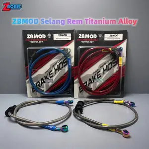 ZBMOD Selang Rem Titanium Universal Semua Motor, 100% Asli Warna Menarik