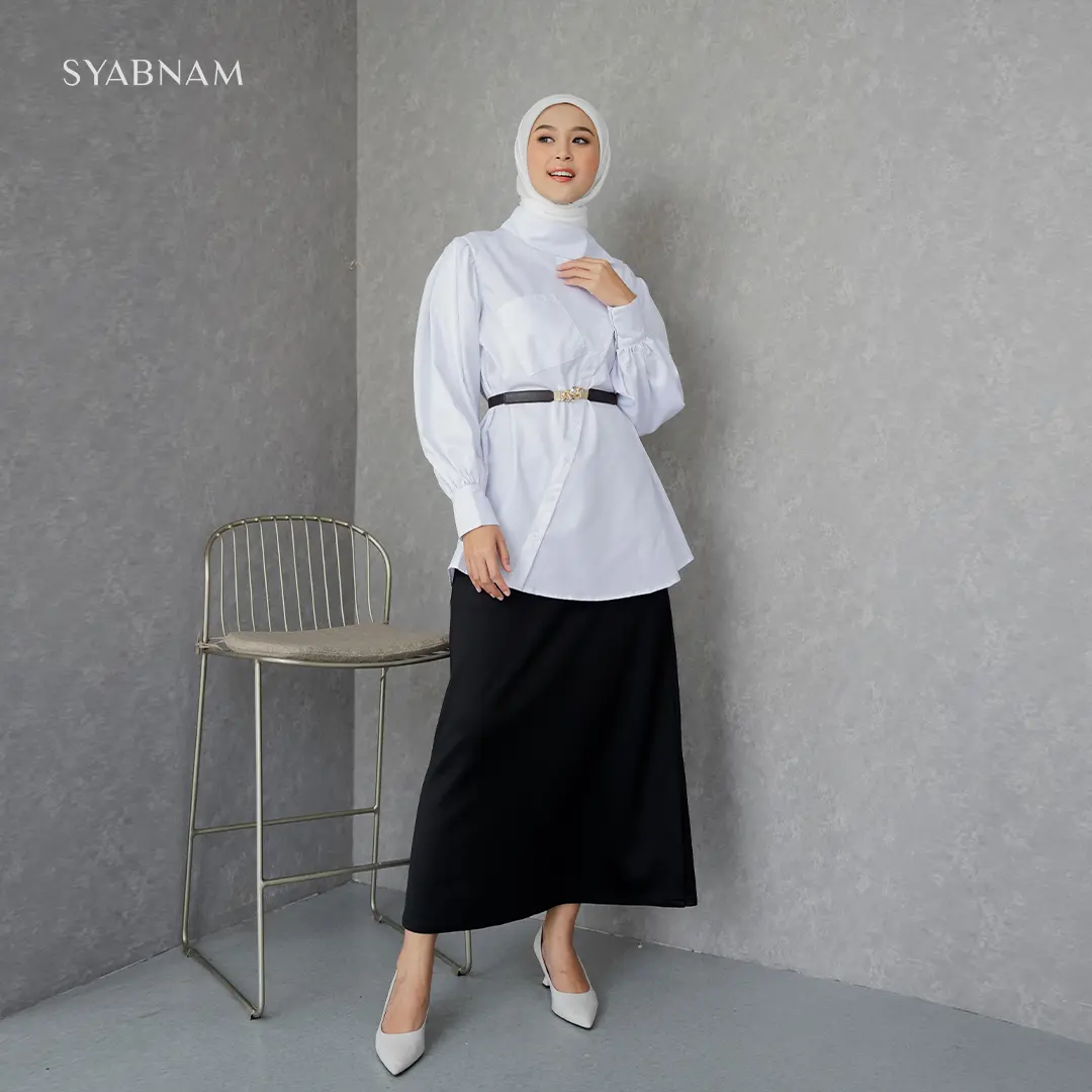 Syabnam Official - Pluffy Top | Atasan Kemeja Blouse Wanita Baju Fit Kerja Kancing