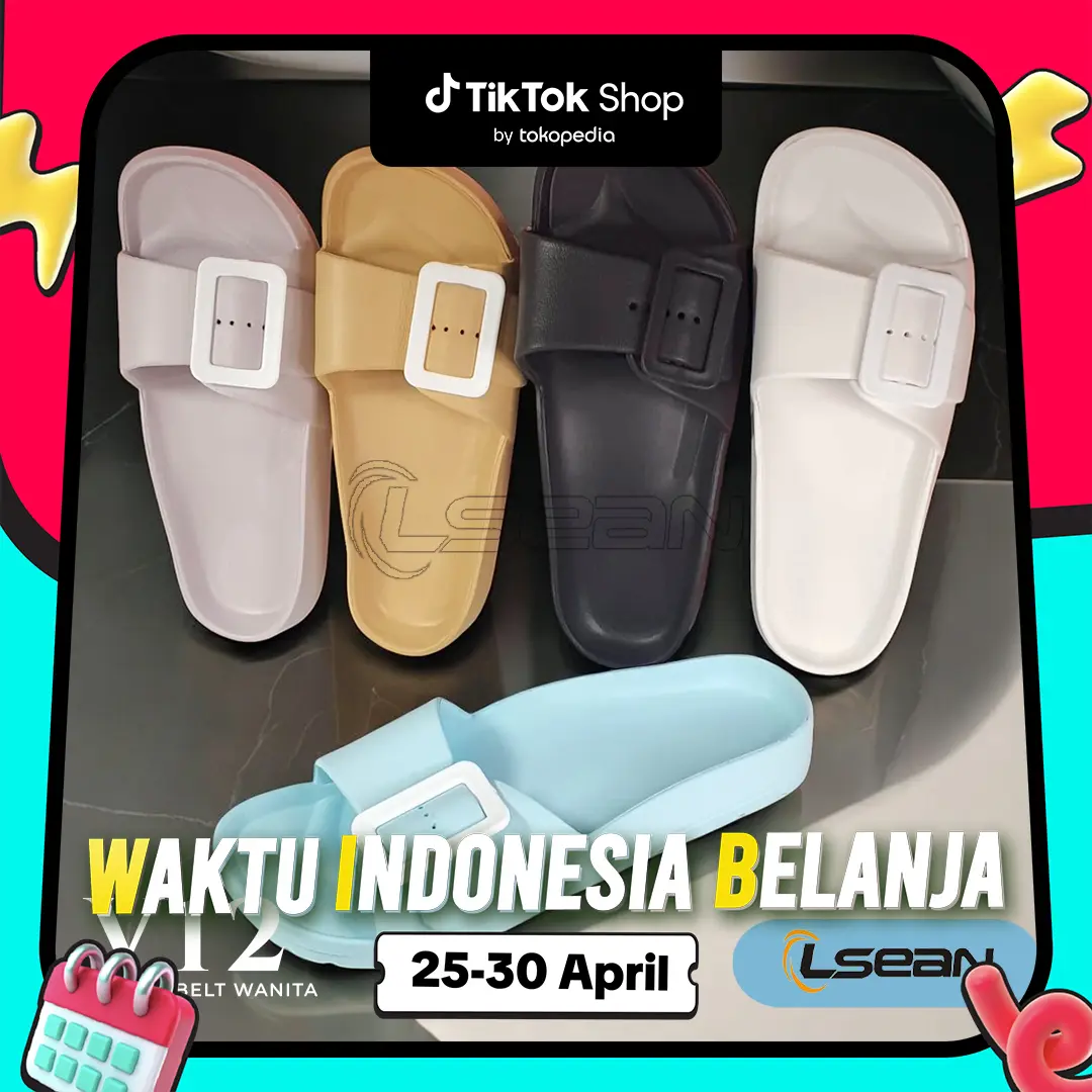 Sandal Wanita Slip On Belt Korean Style Gesper V-12 Sendal Jepit Cewek Karet Perempuan teplek selop Shoes Jelly