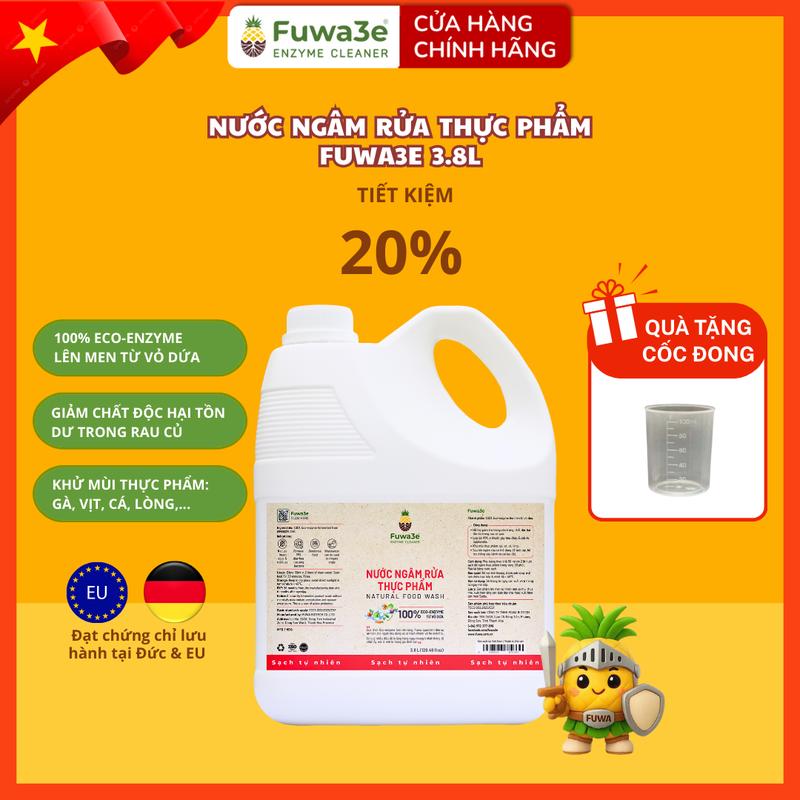 Nước ngâm rửa rau củ quả Fuwa3e enzyme sinh học từ vỏ dứa 3.8L- làm sạch thuốc bảo vệ thực vật, vi khuẩn