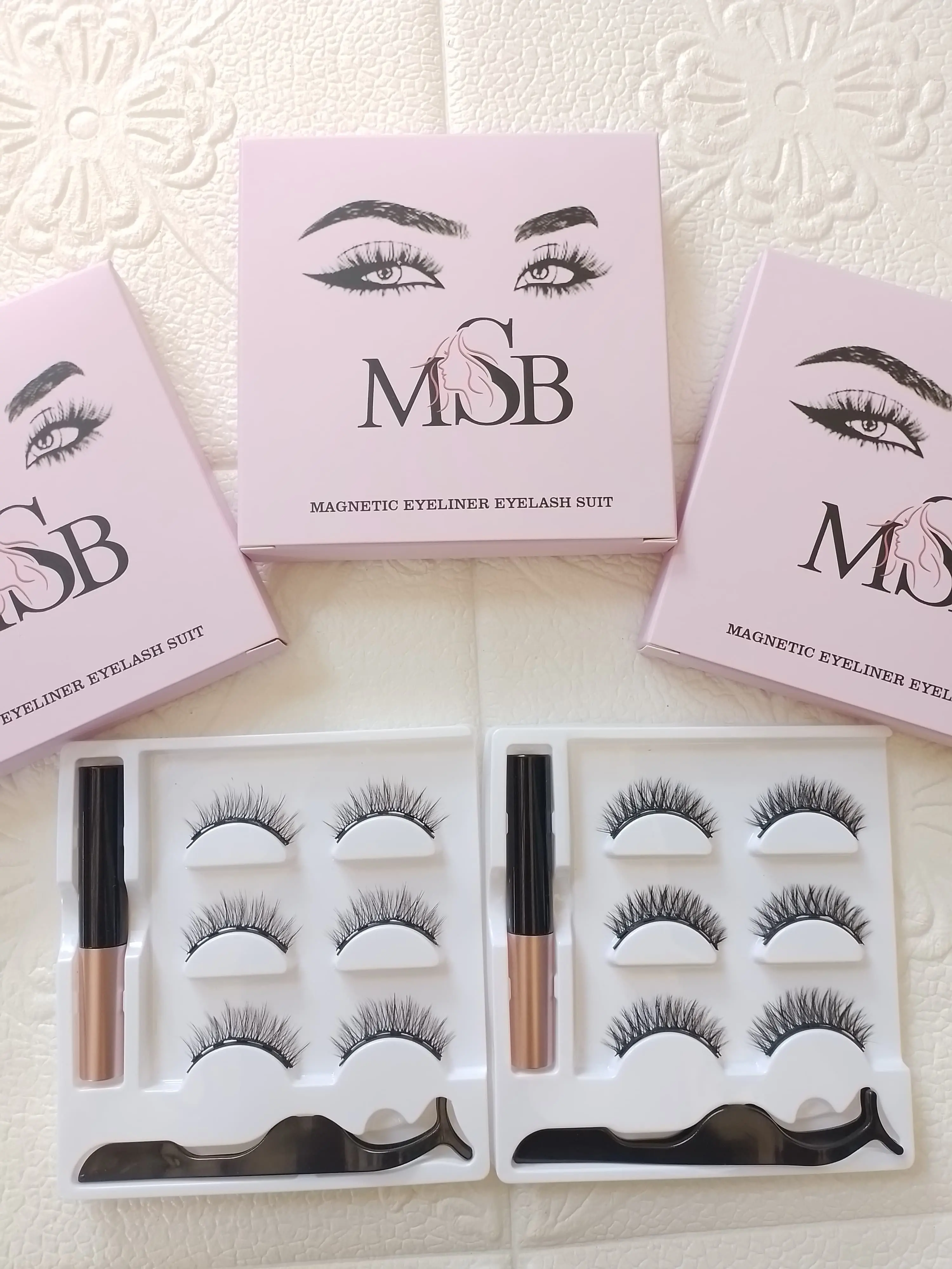 MSB Bulu Mata Magnetic Eyeliner & Eyelashes Suit  3 Pasang Set / Bulu Mata Palsu Magnetik / Bulumata Magnet 3D natural
