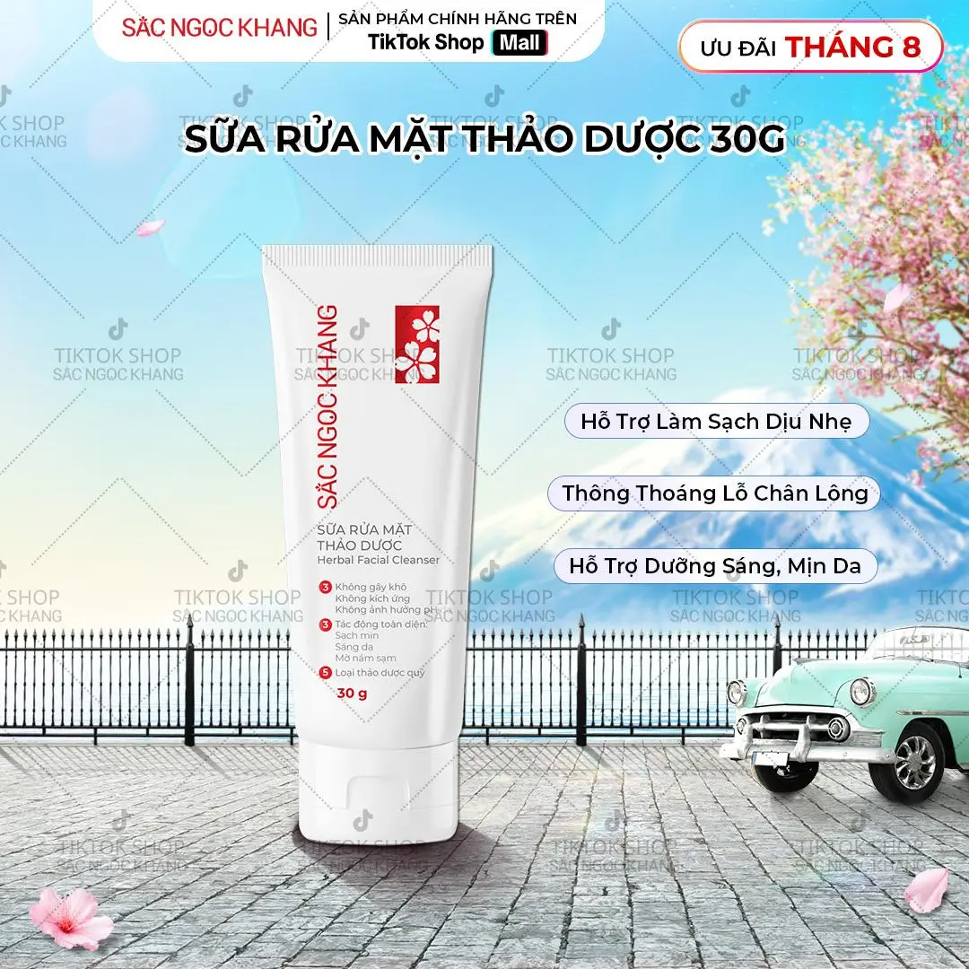 [Tuýp 30G] Sữa Rửa Mặt Thảo Dược Sắc Ngọc Khang Skincare Làm Đẹp Da Dưỡng Da Mặt Dưỡng Ẩm Da Nữ