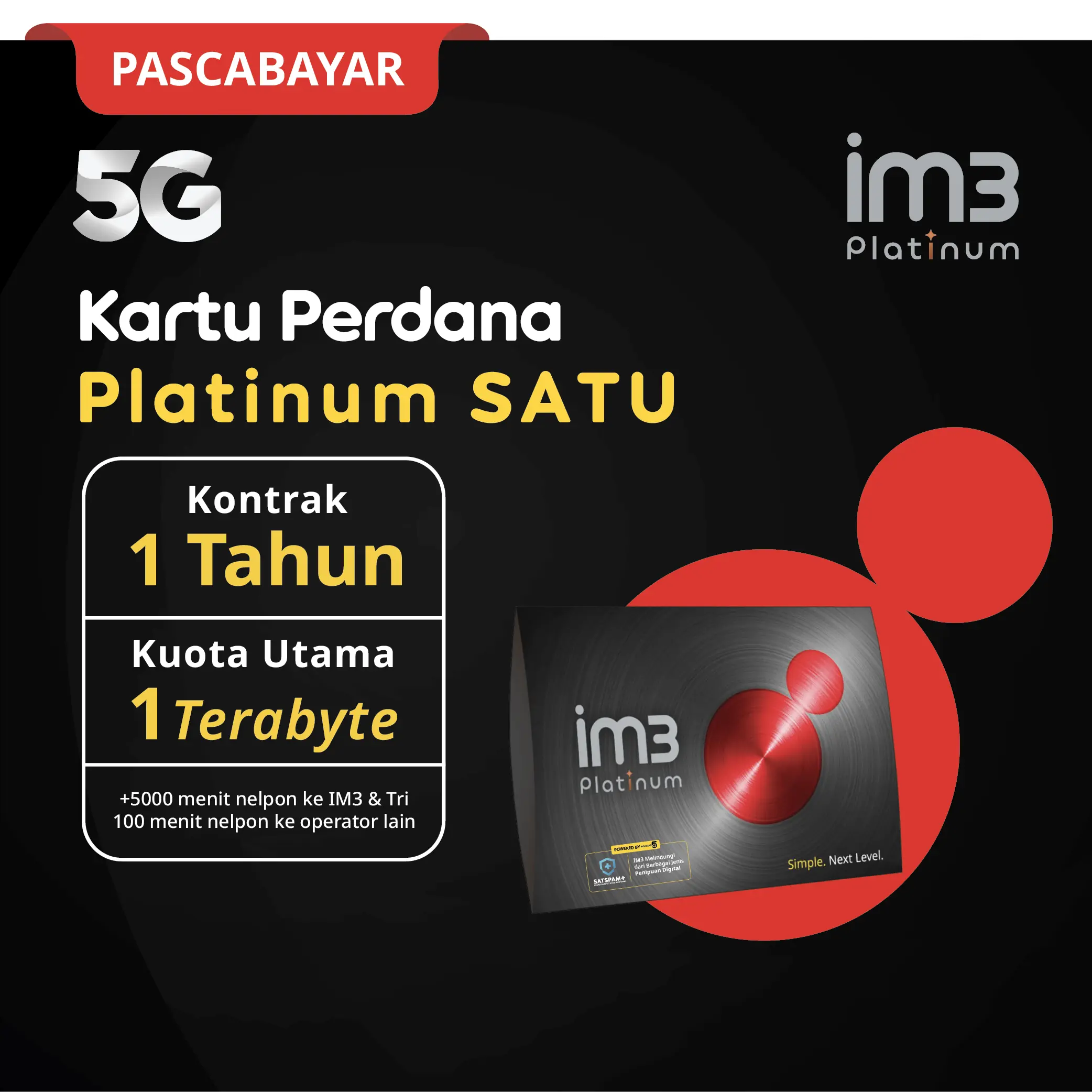 Kartu Perdana IM3 Platinum SATU Kontrak 12 Bulan