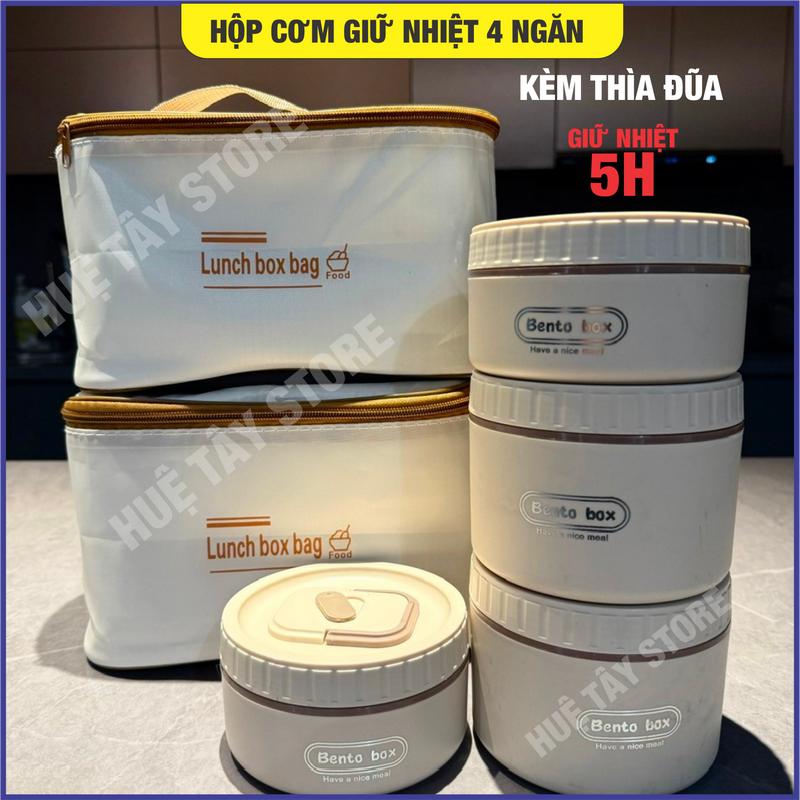 Hộp cơm giữ nhiệt 4 ngăn , Hộp cơm văn phòng, cặp lồng đựng thức ăn