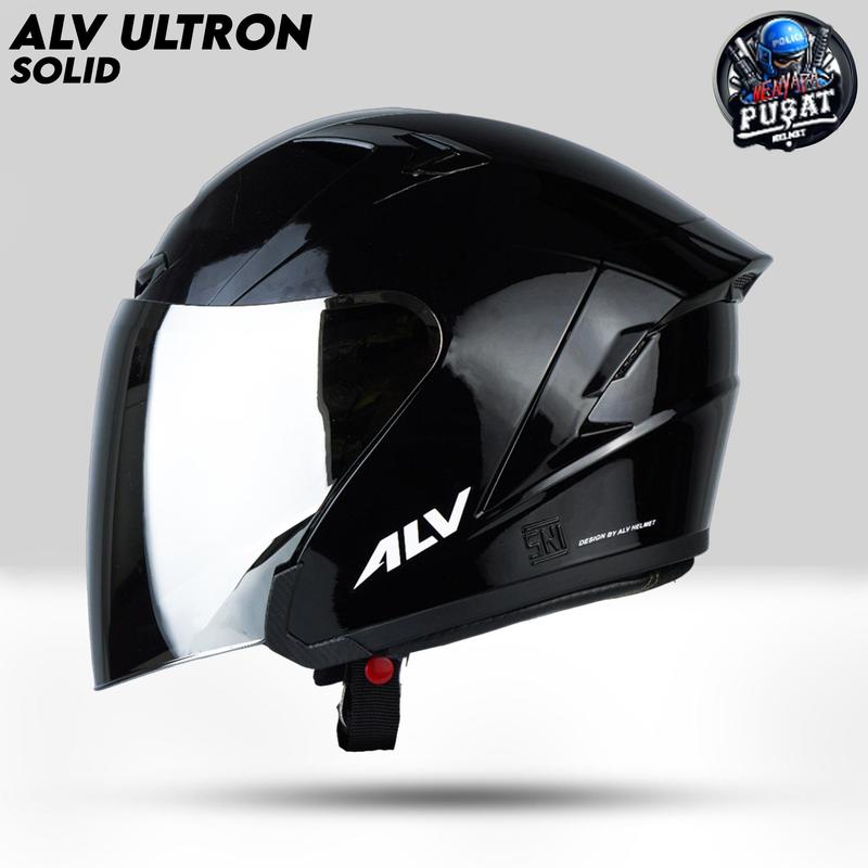 HELM ALV ULTRON KACA VISOR SILVER | HELM HALF FACE PREMIUM UNTUK PRIA DAN WANITA DEWASA SNI 6