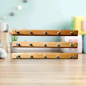 KAPSTOK KAYU 5 KAIL/GANTUNGAN BAJU POLOS Pakaian