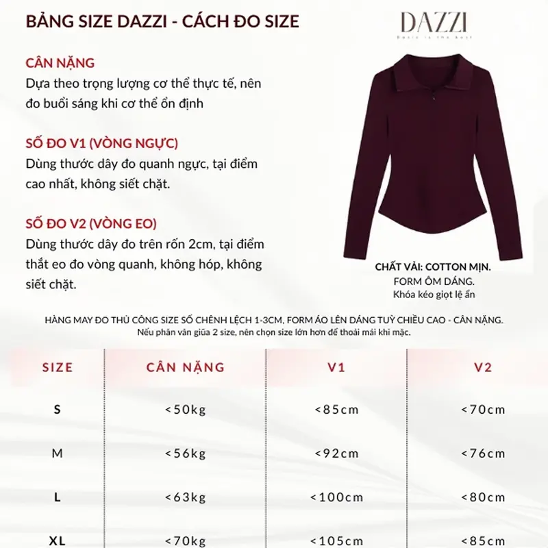 Áo thun nữ cổ bẻ tay dài phối dây kéo ôm dáng vạt bầu vải cotton mịn DAZZI Polo Women A022TD | BigBuy360 - bigbuy360.vn Áo thun nữ cổ bẻ tay dài phối dây kéo ôm dáng vạt bầu vải cotton mịn DAZZI Polo Women A022TD | BigBuy360 - bigbuy360.vn