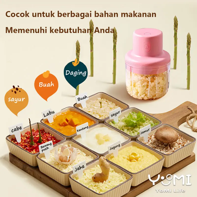 Blender Portabel Elektrik Tanpa Kabel /USB Mini Multifungsi Chopper Bumbu Dapur Praktis/ Blender mini choper / Blender Makanan Bayi 1