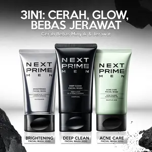NEXTPRIME Deep Clean Facial Wash 100gr 3PCS & 6-IN-1 Face Wash & For all skin types & sabun cuci muka & skincare & Mencerahkan