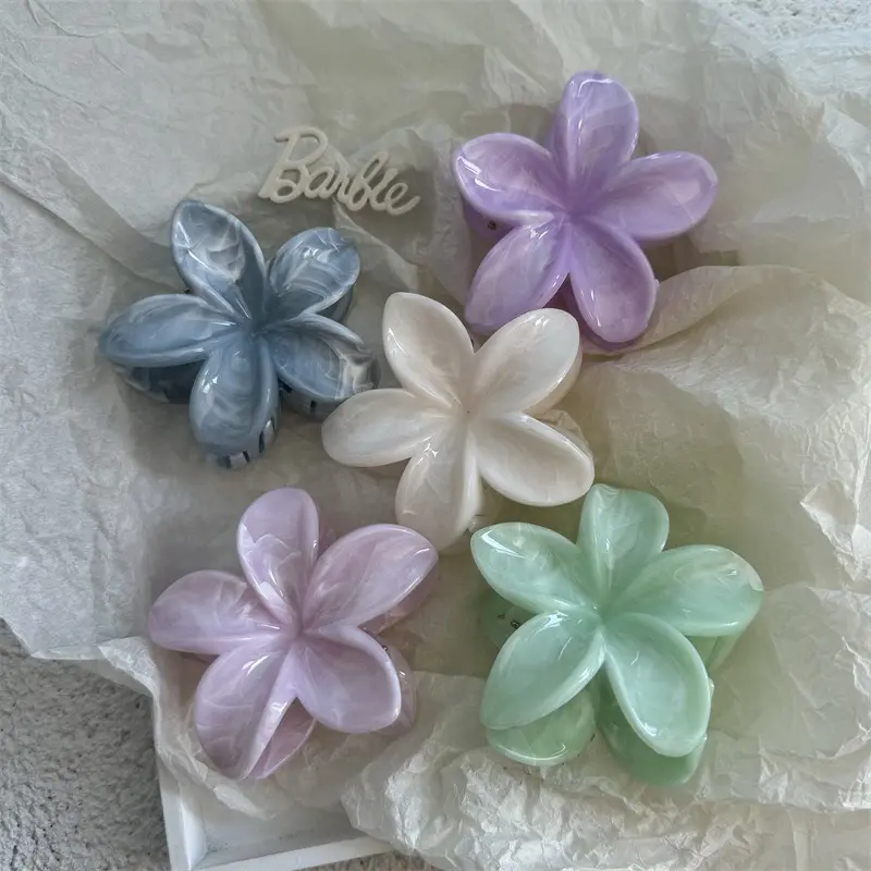 Town Shell - Marble Flower Pastel Korean Hair Claw / Jepit Rambut Korea premium / Jepitan Rambut