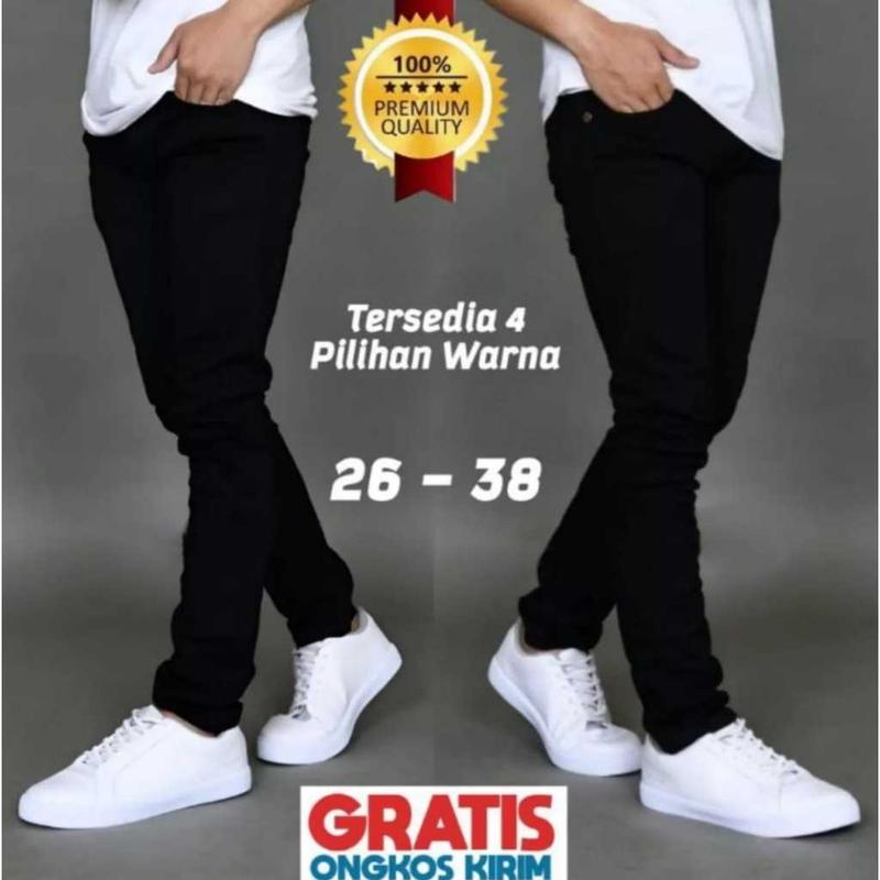 HEMAT Satu Paket isi tiga Celana Jeans Pria Dewasa Keren Gaul Bahan Ngaret Model Pensil Slim Fit - Jins Panjang Cowok Terbaru - Jens Pria Panjang Dewasa - Celana Panjang Pria Denim - niari Fashion 2