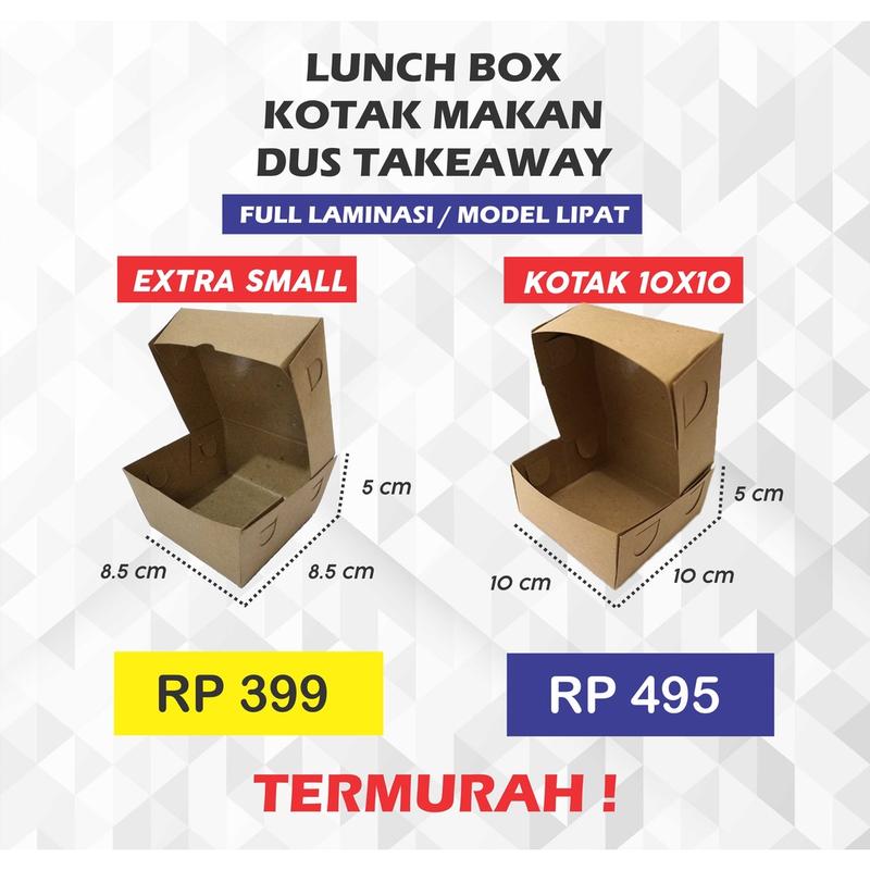 LUNCH BOX PAPER / KOTAK MAKAN / DUS KRAFT COKLAT TAKEAWAY / DUS NASI / KOTAK NASI 3