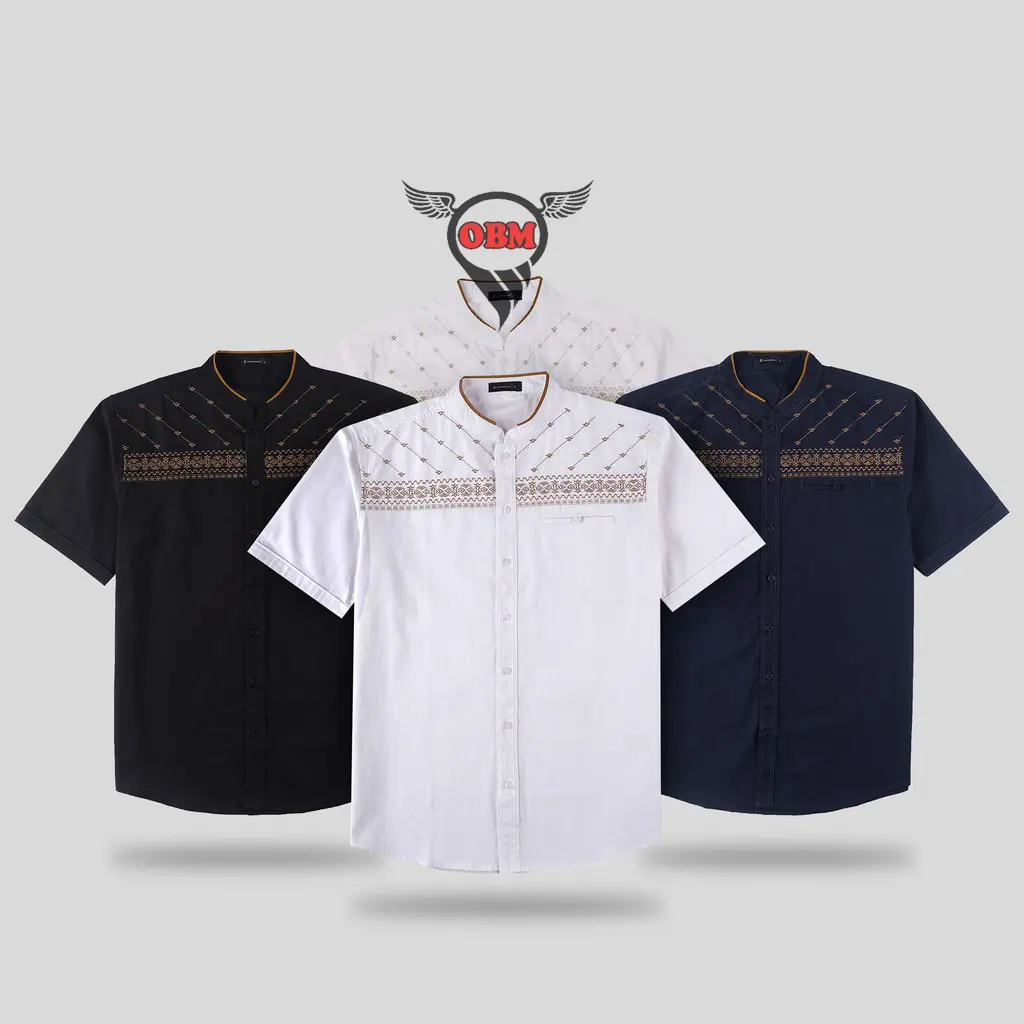 Baju koko pria lengan pendek bordir Jasuke kekinian Alkhalis
