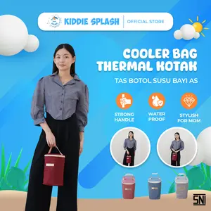 Kiddie Splash Tas Botol Susu Bayi ASI Cooler Bag Thermal Kotak Isi 4 Botol Free Stroller Hook Waterproof Dustproof Ringan Stylish