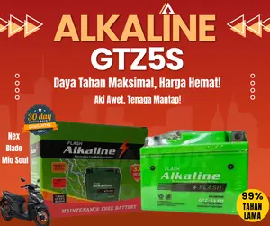 Aki Motor Kering Gel MF GTZ5S Honda Beat Super Alkaline Millenium Power 12V5Ah alt. YTZ5S YTZ4V GTZ4V MTZ5S