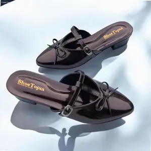 shoetopia Heels Wanita Mules Pita 3cm / Sandal Heels Selop Pita Hak 3cm | Hot Item