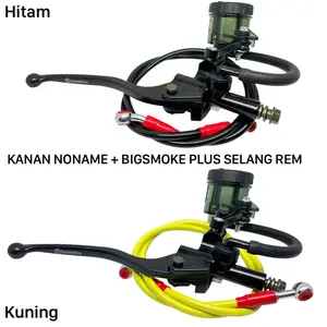 Master rem kanan noname tabung smoke plus selang rem depan warna serat karbon