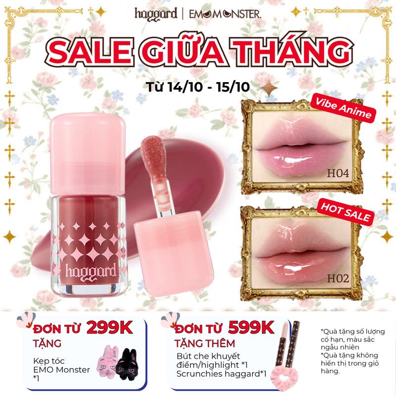 [Mua 3 87K/SP] haggard Son Dưỡng Mật Ong 3.3g EMO MONSTER Series Lip Oil Dưỡng Môi Căng Bóng, Makeup Trang Điểm Nữ