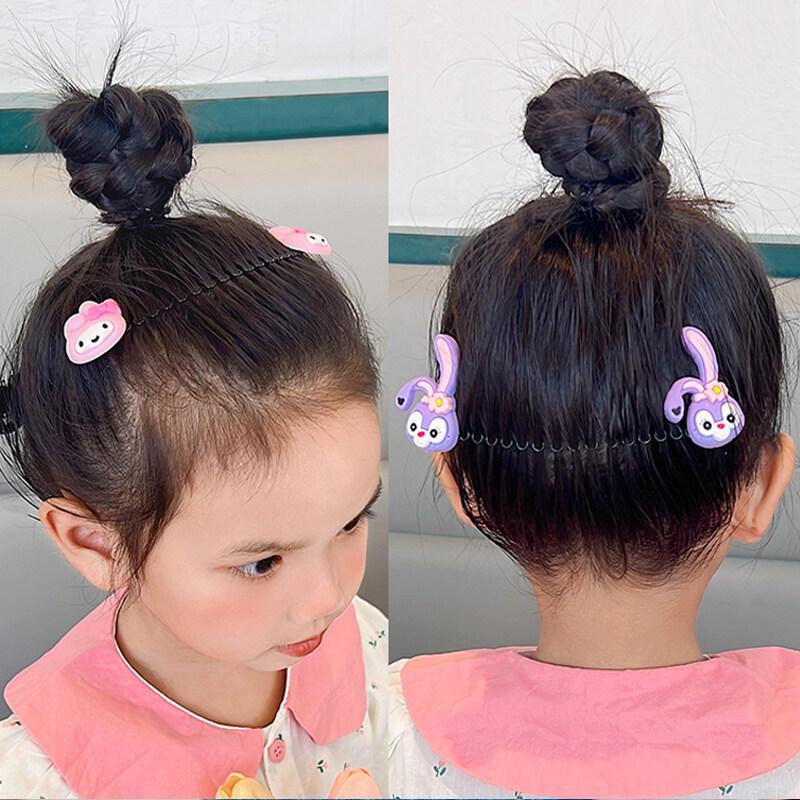 Dây Buộc Tóc Co Giãn Hoạt Hình Đáng Yêu Cho Bé Gái, Kẹp Tóc Gợn Sóng Linh Hoạt, Lược Chèn Cố Định Vô Hình, Phụ Kiện Tóc 3