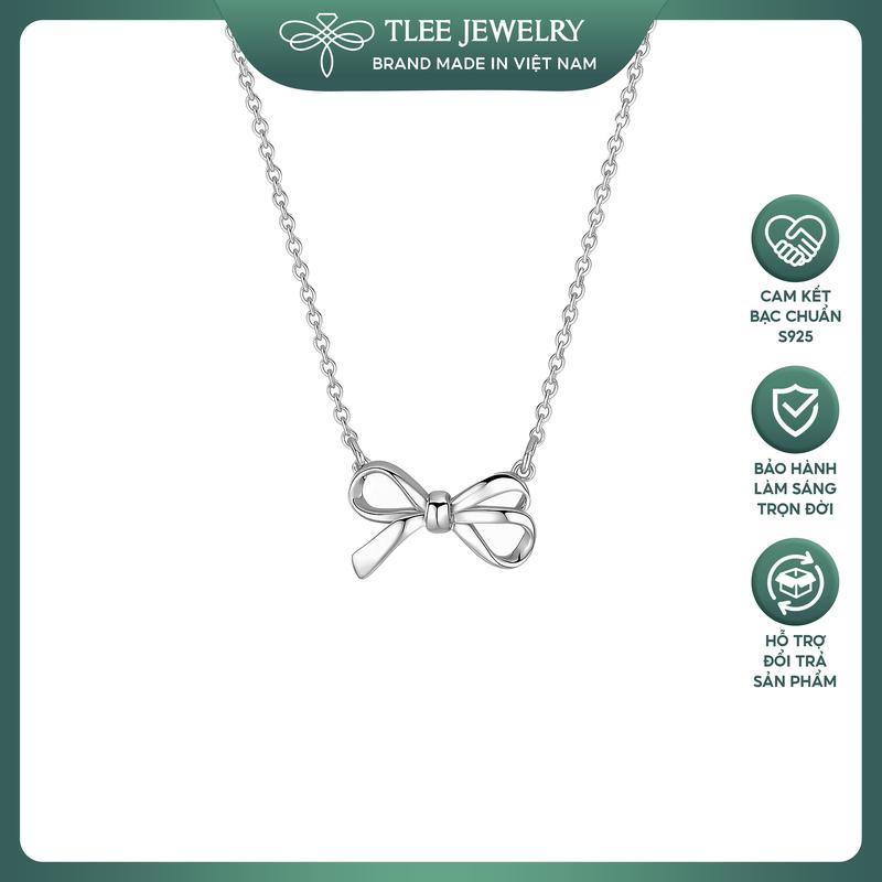 Dây chuyền bạc nữ TLEE nơ trơn cá tính tiểu thư basic TLEE JEWELRY D0432