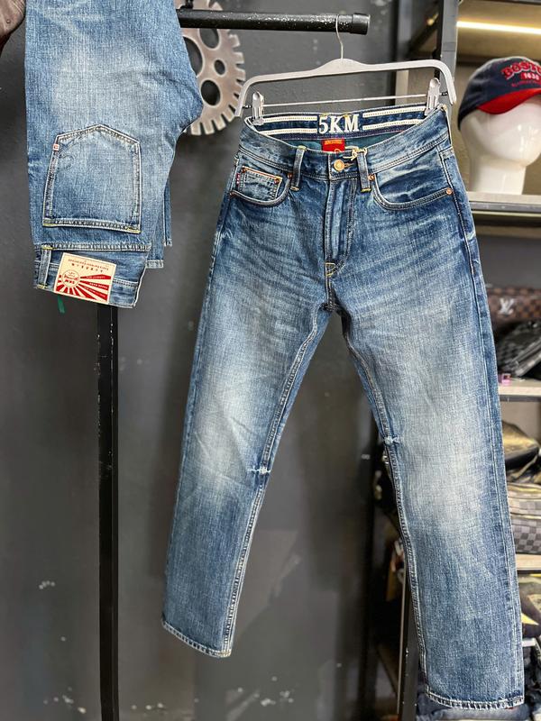 [2 Mẫu ] [Jean Denim Guangzhou J3877 - J3887 (12Oz)  ] Quần Jean Nam Dài Binzen Ông Suông Màu Xanh Bạc Was Lưng Thêu LoGo 5KM Chất Denim Mẫu Mới