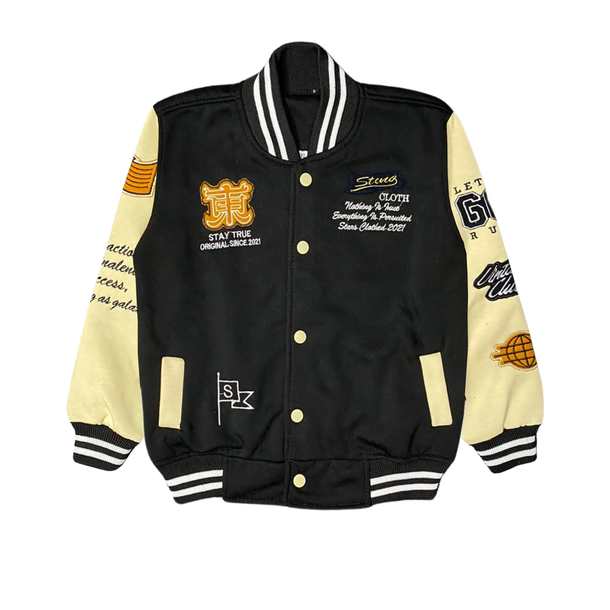 Jaket Varsity Pria Baseball Full Bordir Pria Wanita Anak-Anak Dan Dewasa / Jaket Bomber Baseball Pria Tebal jaket  parasut