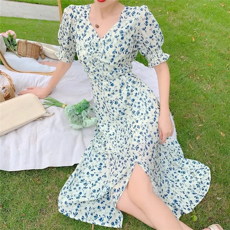 ZLORE - #DF01 Dress Bunga Import Warna Broken White/ Korean Broken White Flower Dress - 100% IMPORT 3