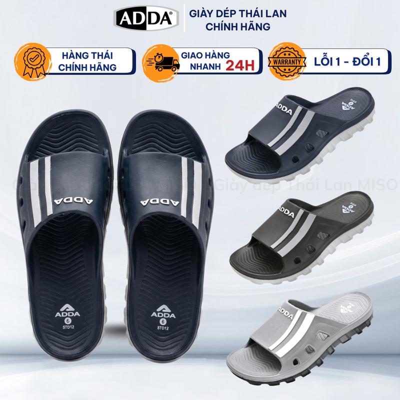 Dép Thái Lan ADDA 5TD12 Quai Ngang Nam Đúc Nguyên Khối Đi mưa Slipper DéP