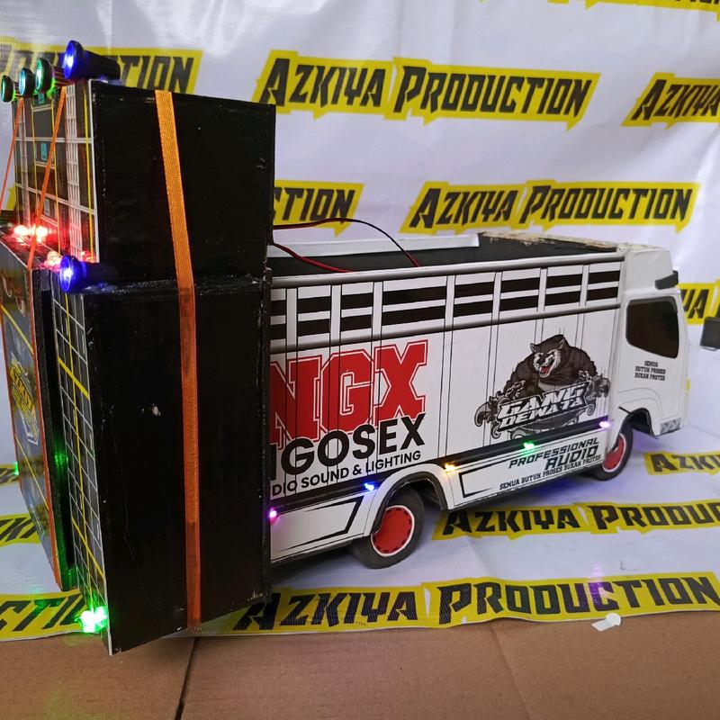 Truk Miniatur Sound Horeg Nanda Audio NGX Ngose Truck Led Lampux Sudah Bluetooth Mainan - Toy bak dump 7