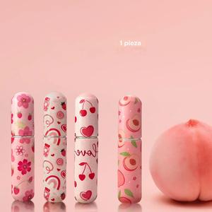 Botella de spray de perfume para mujer, 0.17 Oz con diseño de estampado de fruta, estilo de llenado directo, esencial para viajes y exteriores, dispensador de aroma portátil