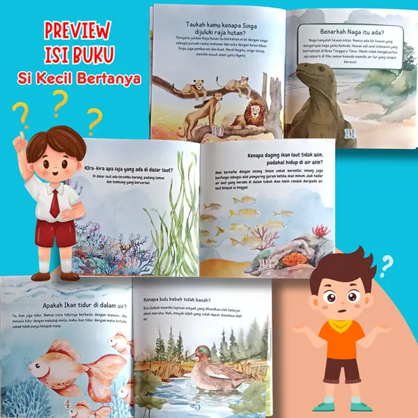 (ISI 9 BUKU) RANAH BUKU LITERASI - SI KECIL BERTANYA LENGKAP (Tumbuhan, Lingkungan Sekitar, Bawah Laut, Hewan, Penemuan Penting, Transportasi, Tubuh Manusia, Dinosaurus, dan Luar Angkasa) 7