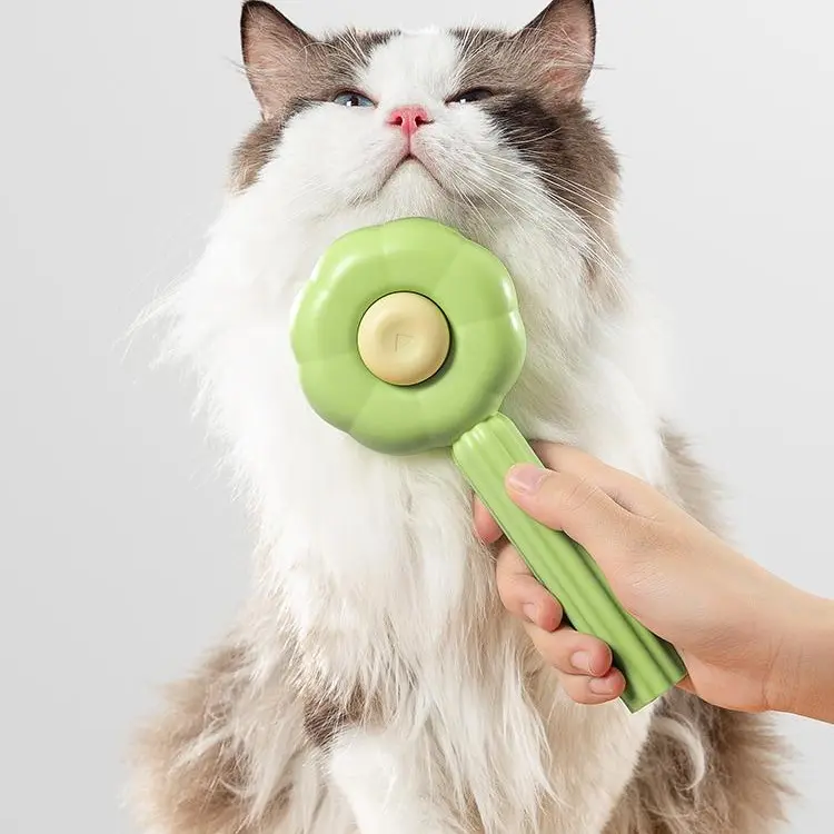 Cat Brush Animal Hair Brush Self Cleaning Cat Grooming Brush Pet Dog Hair Comb Removes Tangles Loose Undercoat Pet Hair Remover combs