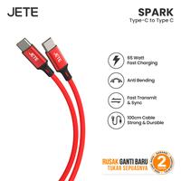Gambar Kabel Data JETE Spark USB C To Type C 65W Fast Charging Cable Handphone Quick Transfer Charger Nylon Braided Garansi Resmi - Black dari Doran Gadget Official Kota Administrasi Jakarta Pusat 2 Tokopedia