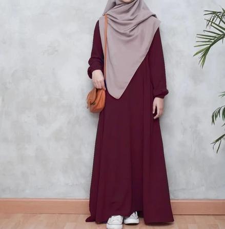 LIVIA  Gamis Polos  Hitam Cringkel airflow lebaran Terbaru 2025 Crinkle Wanita Muslim Nyaman drees  Remaja perempuan Dewasa 2